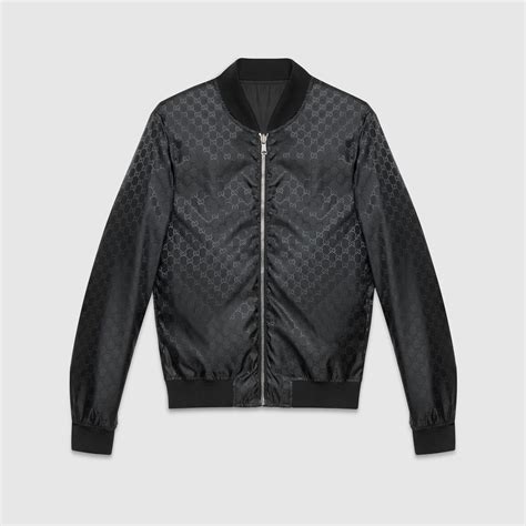 gucci reversible gg jacquard bomber jacket click to expand|Reversible nylon bomber jacket .